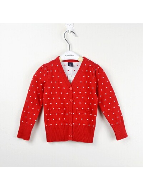 Autumn and winter children female Baby Knit Cardigan Sweater Girl jacket cotton wave 1-2-3 Huang Honglan