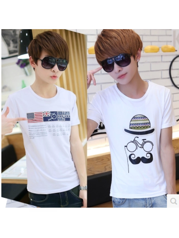 Korean version of casual round neck short-sleeved ...