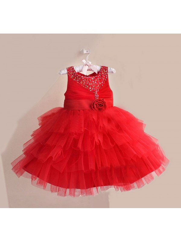 The new princess pearl girls condole belt skirt dress skirt The princess dress of the girls