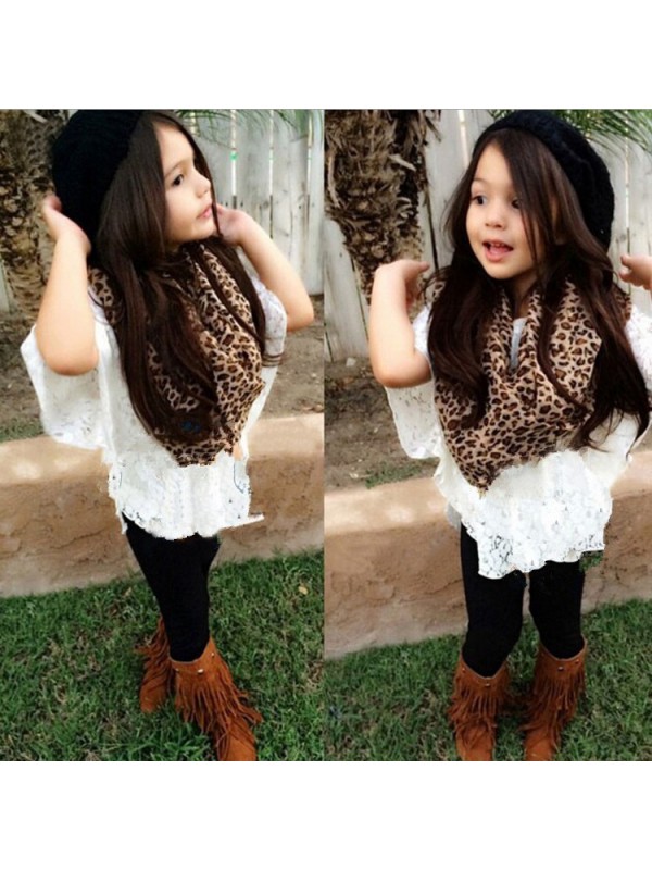 Children baby New Fashion Vest + Lace tops + Leggi...