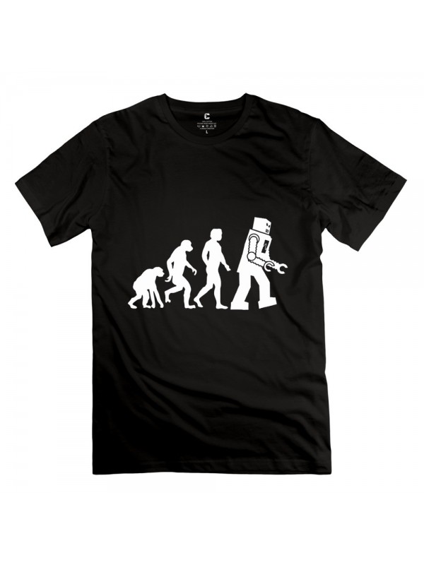 Men's Personalize Sheldon Cooper Human Evolution Futurama Robot Evolution Geek T-shirt