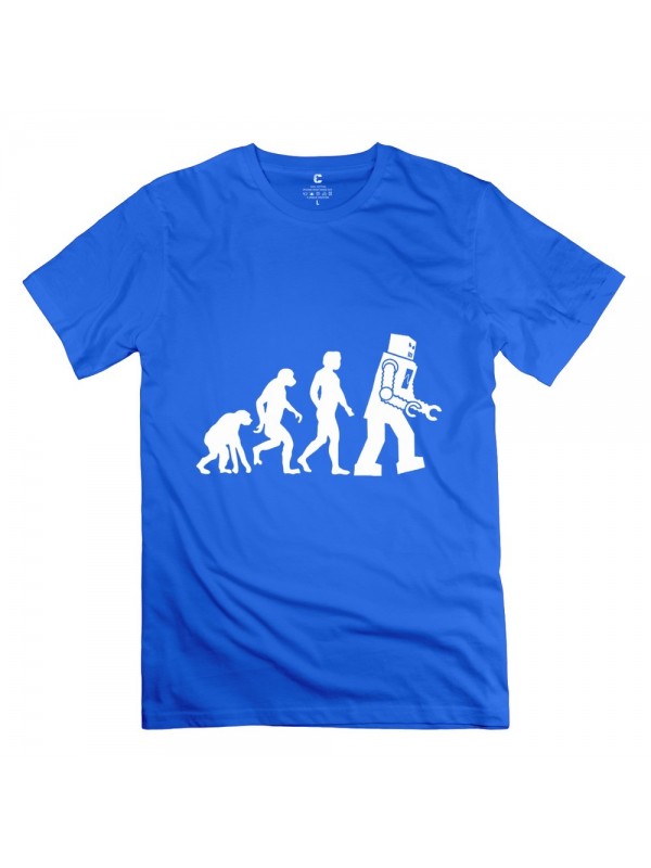 Men's Personalize Sheldon Cooper Human Evolution Futurama Robot Evolution Geek T-shirt