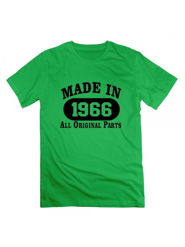 Men's Personalize 50th Birthday Gift Made 1966 Original Parts Black T-shirt